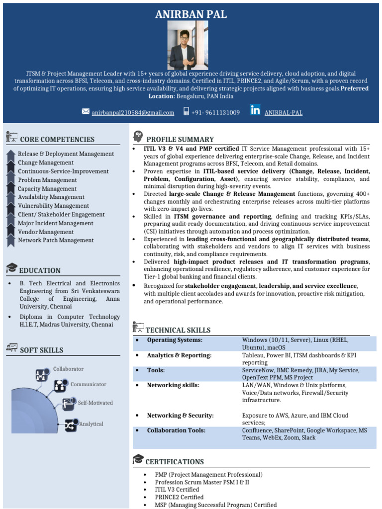 Anirban Pal Resume ITSM - Updated-1 | PDF | Agile Software Development ...