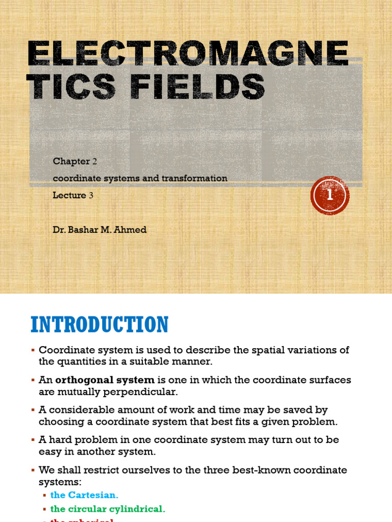 Lecture 3 - Coordinate Systems and Transformation | PDF