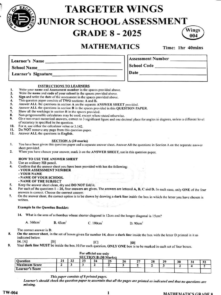 Grade 8 004 Targeter COMBINED (1) | PDF