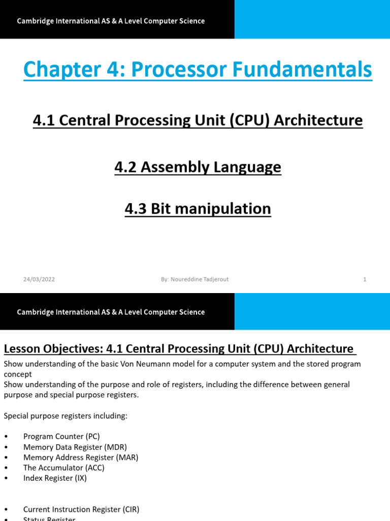 Chapter 4 Processor-Fundamentals | PDF | Central Processing Unit | Cpu ...