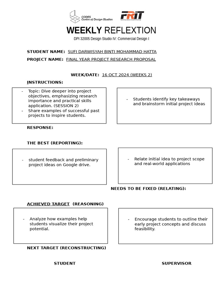 Week 1- Weekly Reflection | PDF