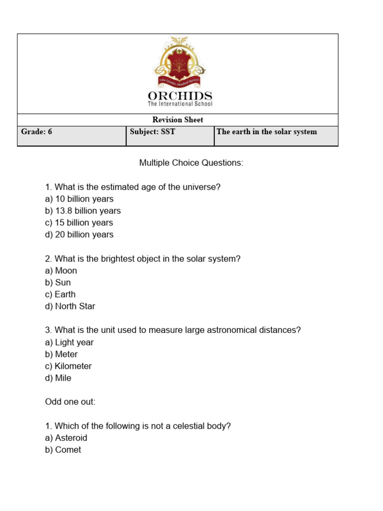 1777536816472_1777536387_Grade 6 s.. | PDF | Planets | Solar System