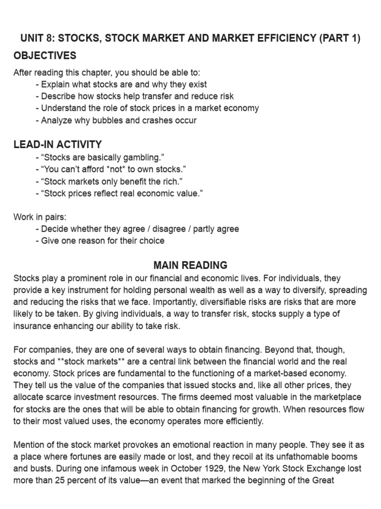 UNIT 8 Tatcnh-compressed | PDF | Dow Jones Industrial Average | Stocks