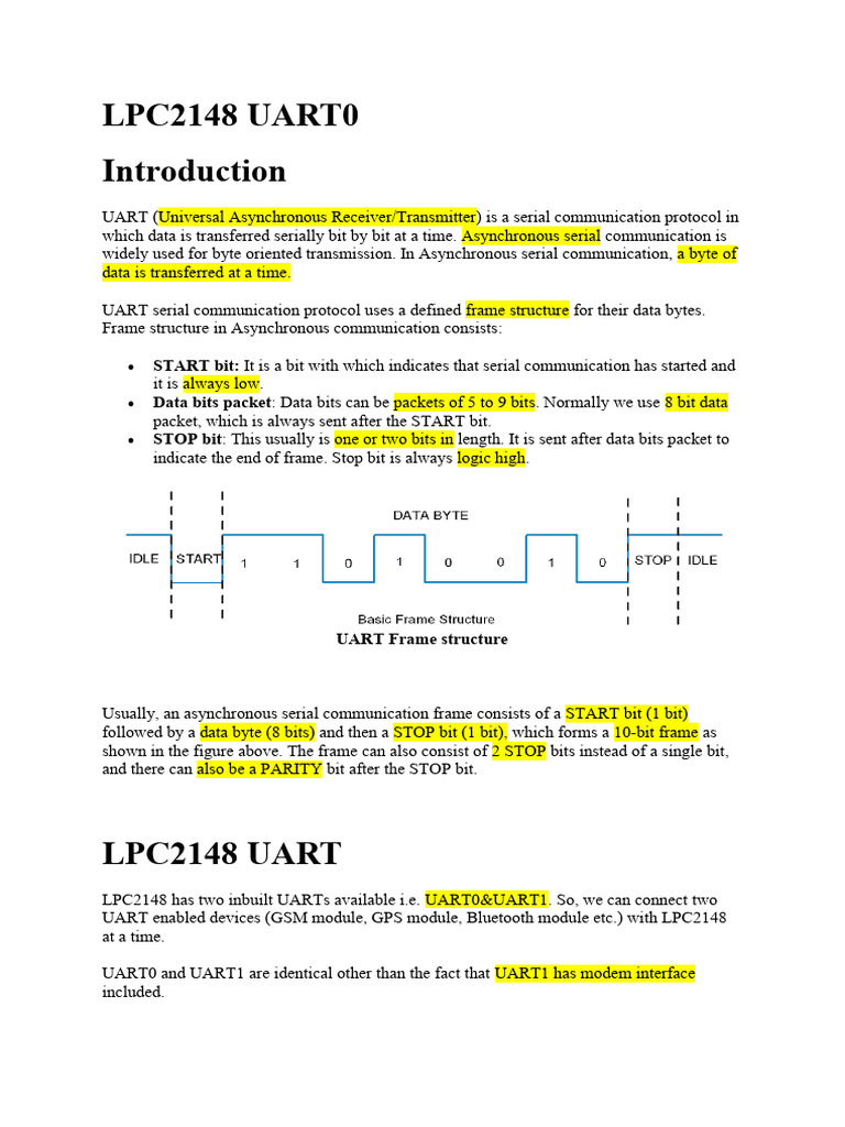 ES W3 U3 Async3 UART ARMLPC2148 | PDF | Information And Communications ...