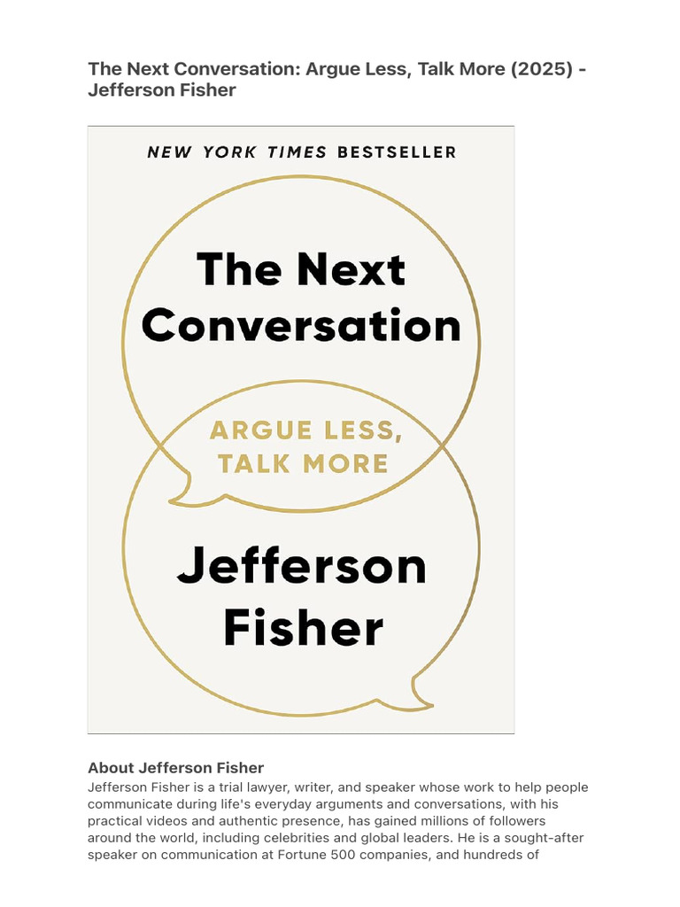 The Next Conversation Argue Less Talk More 2025 Jefferson Fisher ...