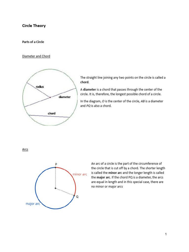 Circle Theory | PDF | Circle | Angle