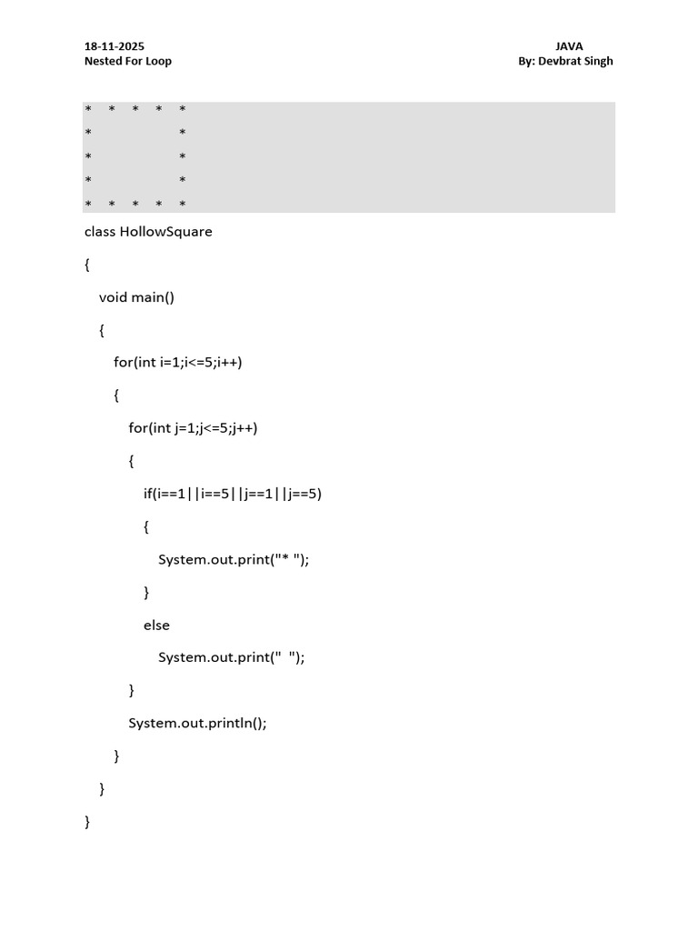 Pattern in Java 18-11-2025 | PDF | Php | Computer Programming