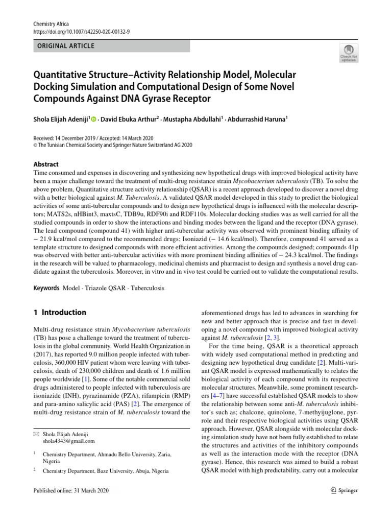 3ifz2 | PDF | Quantitative Structure–Activity Relationship | Docking ...