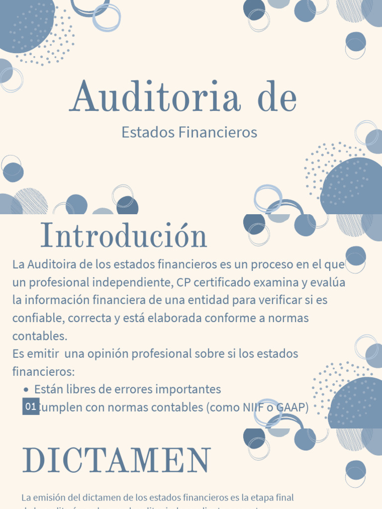 Auditoria de Estados Financieros | PDF | Auditoría | Estado financiero