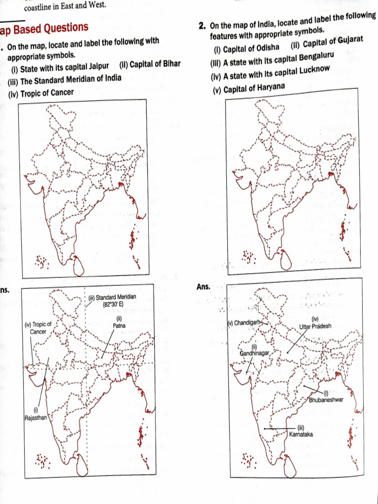 Geography Map Based Questions | PDF