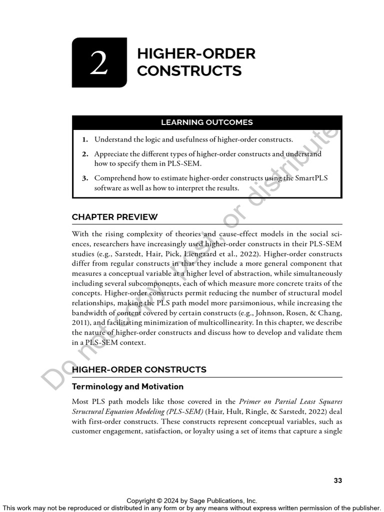 Higher Order Construct | PDF | Structural Equation Modeling