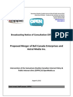 OpenMedia - ca/CIPPIC's Comments For CRTC 2012-370 (Bell's Acquisition of Astral Media)