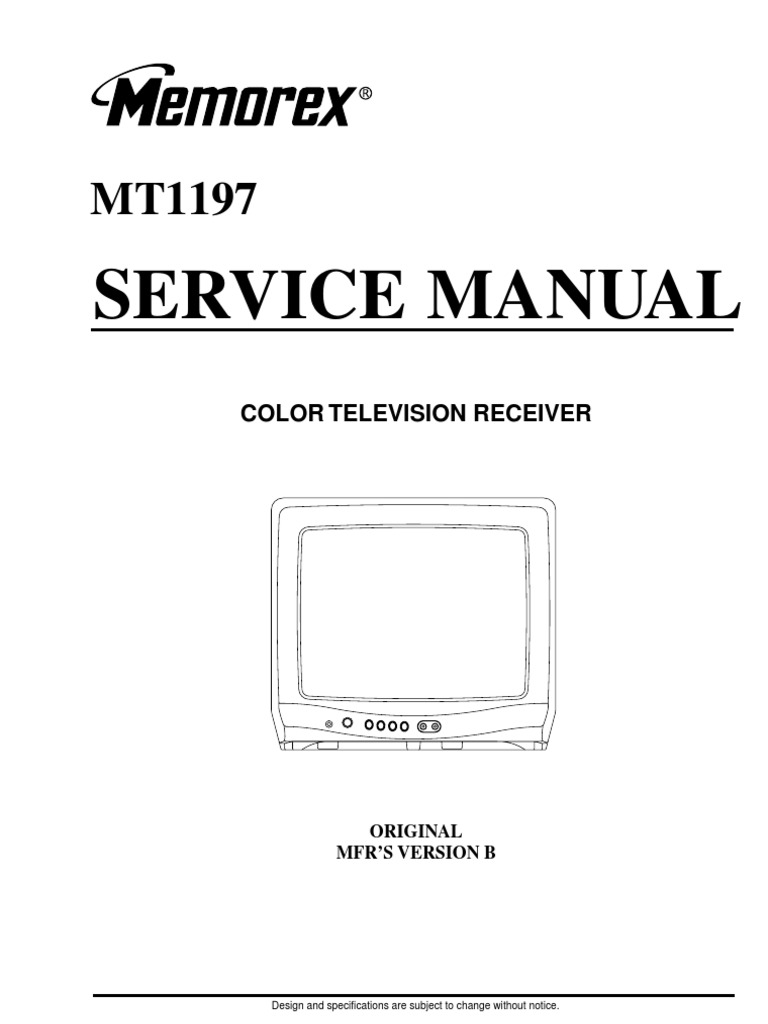 Memorex Mt1197 Service Manual User Guide