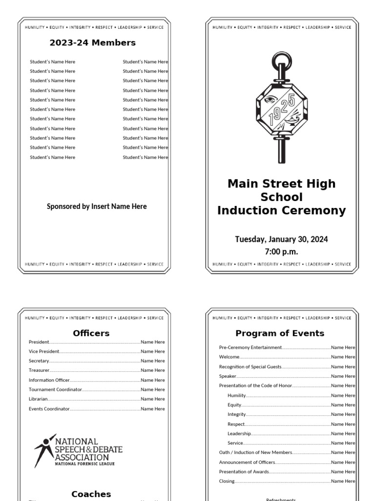 Induction Ceremony Program 2023 1 | PDF