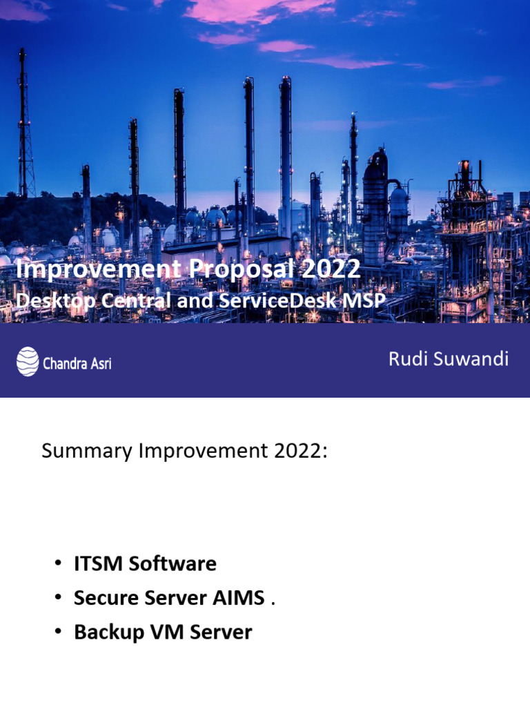 Improvement Proposal Desktop Central and ServiceDesk Management | PDF ...