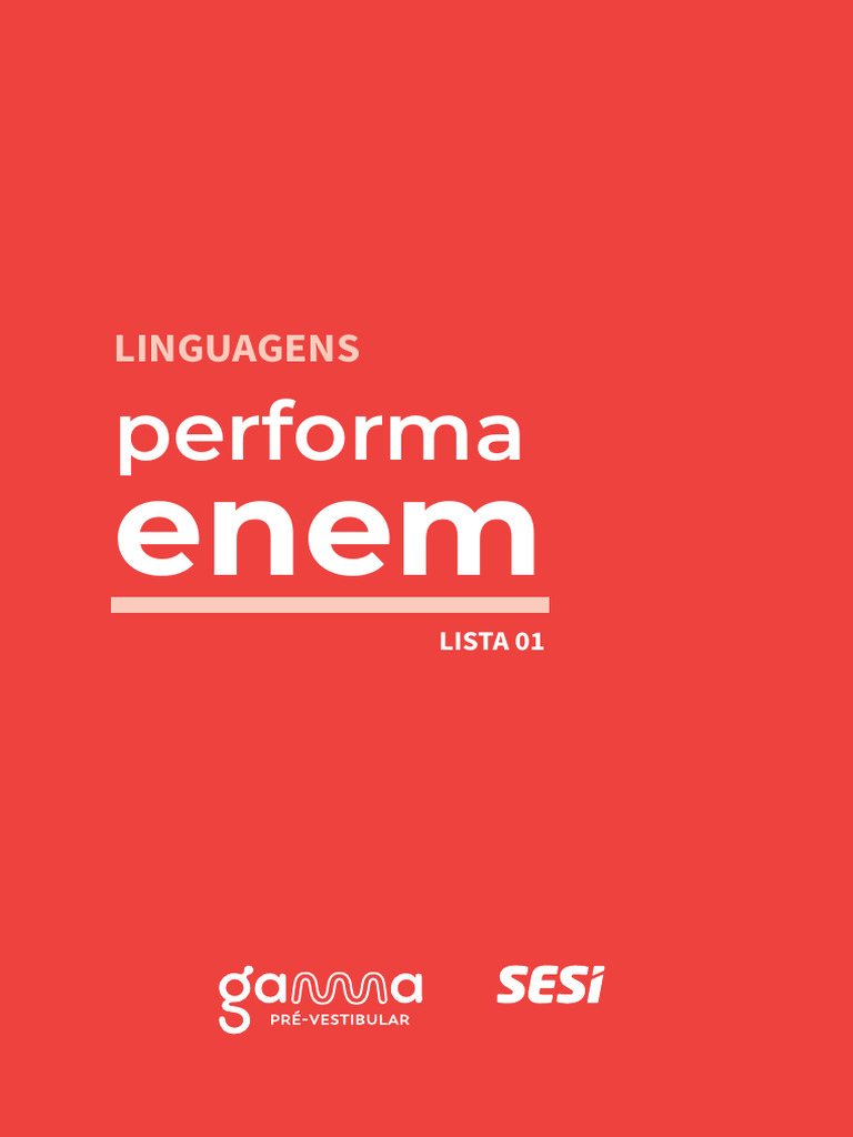 LINGUAGENS - Performa Enem - SESI - Lista 1 - Visao Geral | PDF ...