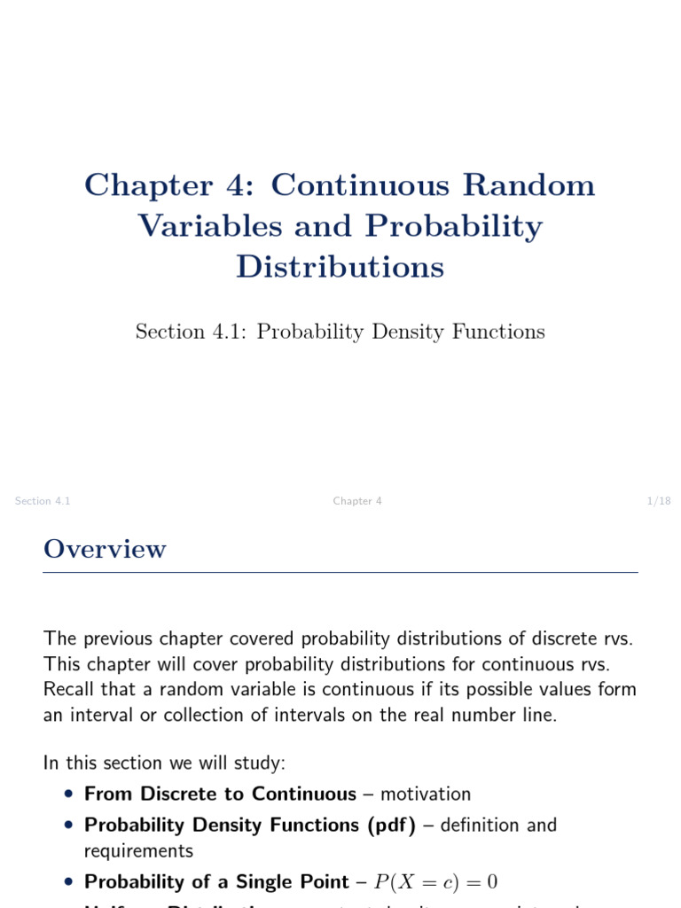 EngStats Sec 4 1 Slides | PDF | Probability Distribution | Probability ...
