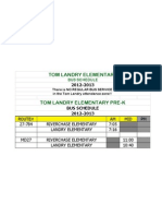 2012-2013 Bus Routes - Landry Elementary