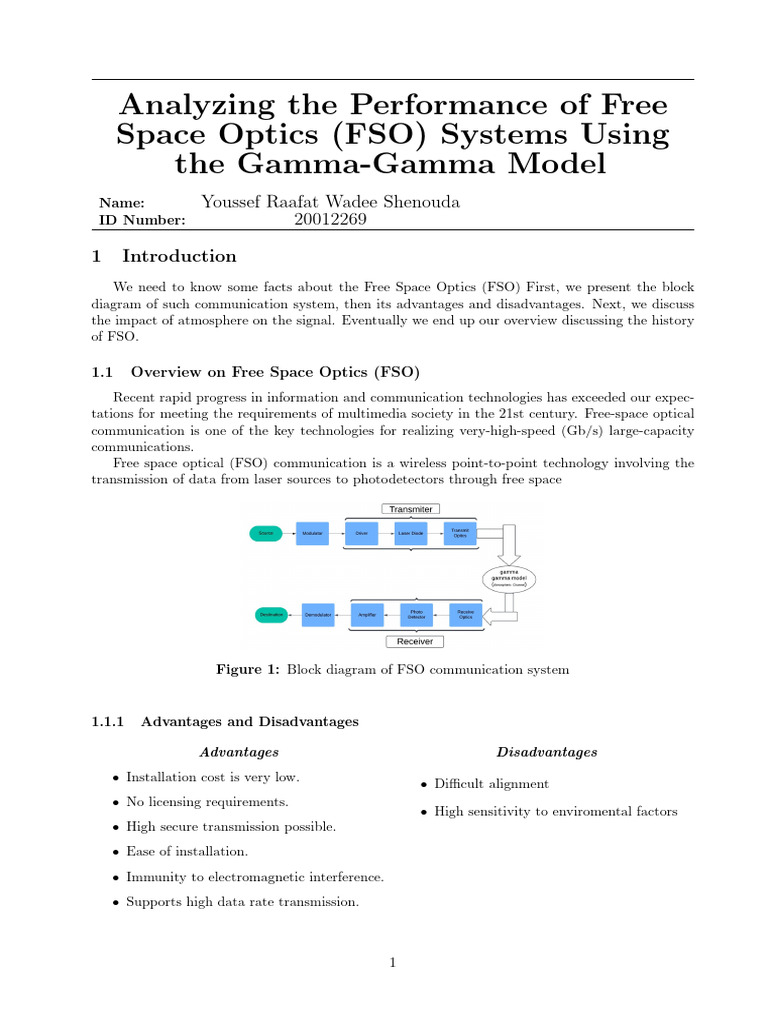 Optical Communication FSO | PDF | Optics | Waves