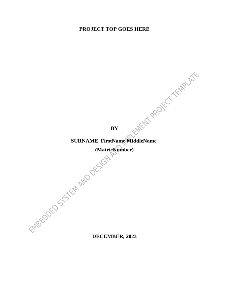 Embedded System and Design and Implement Project Template 1 | PDF ...