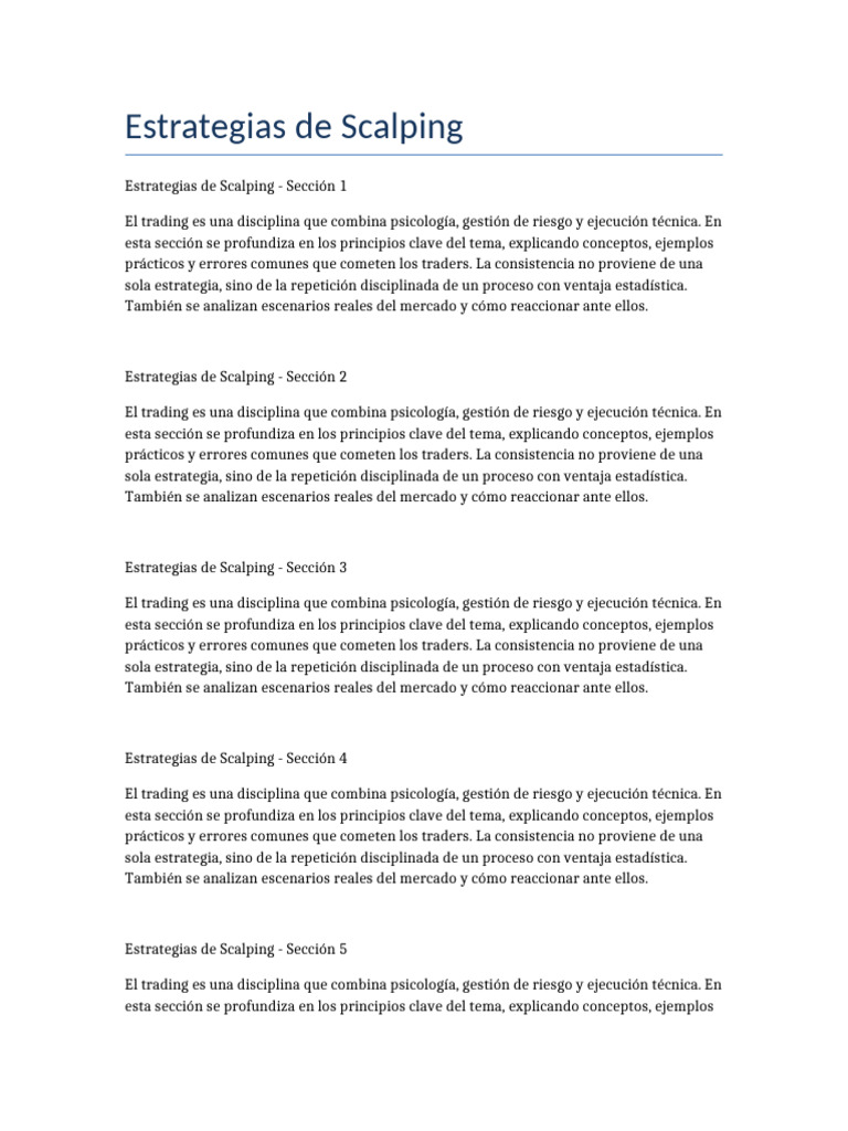 Scalping | PDF | Comerciante (Finanzas) | Estadísticas
