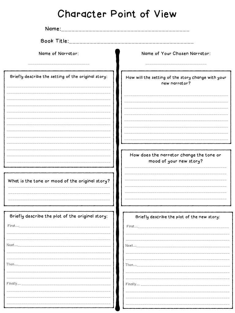 Character Point of View Graphic Organizer 2 | PDF | Narration ...