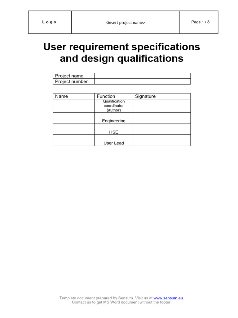 Example User Requirement Specifications | PDF | Specification ...