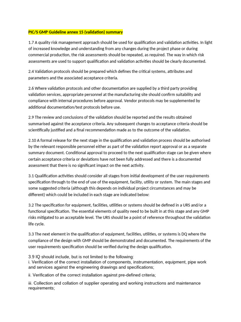 Validation Guidelines PICS and FDA_summary.pdf | PDF | Verification And ...