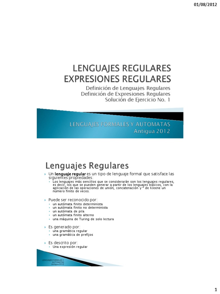 C3 - Expresiones Regulares y Solucion A Ejercicios No. 1 | PDF ...