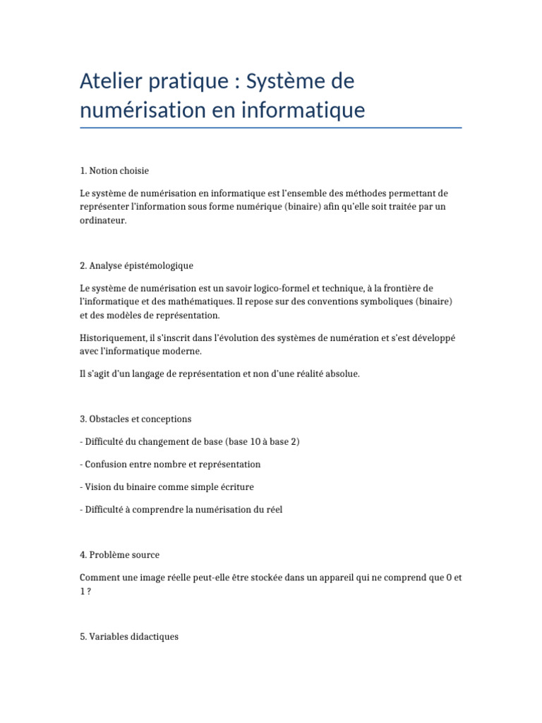 Systeme Numerisation | PDF