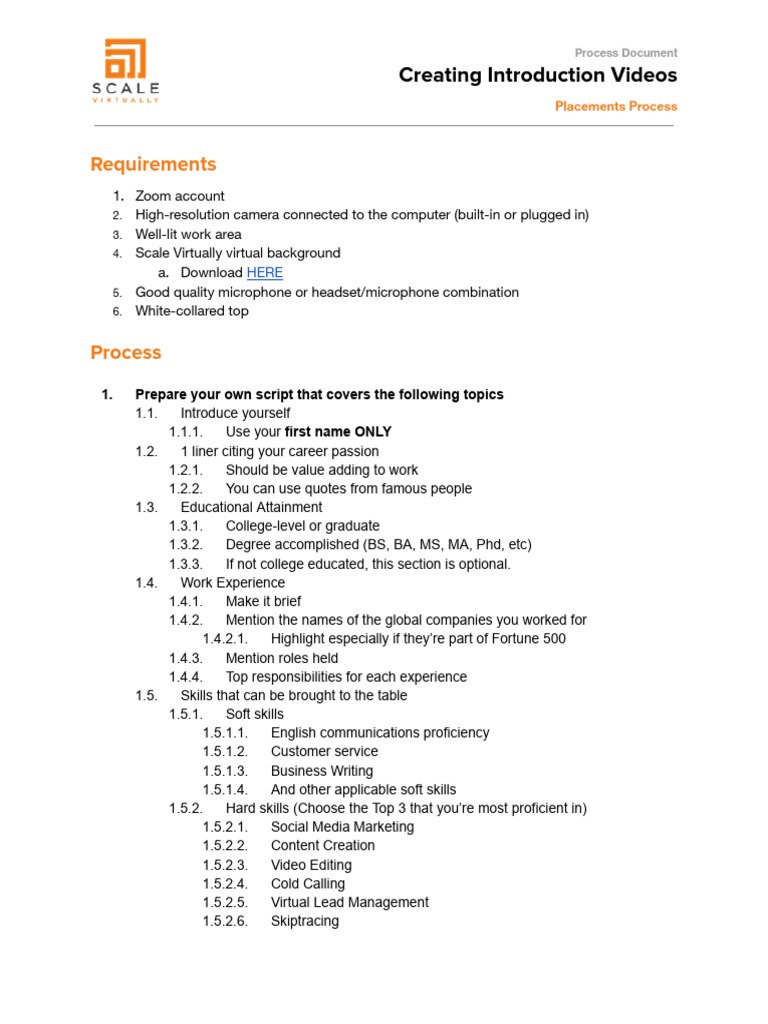 PLACEMENTS- How to Create Introduction Video | PDF | Computing