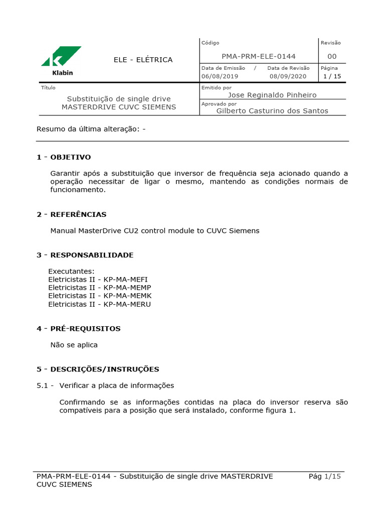 Pma-Prm-Ele-0144 - Substituição de Single Drive Masterdrive Cuvc ...