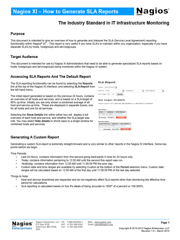 Generating SLA Reports With Nagios XI | PDF | Software Engineering ...