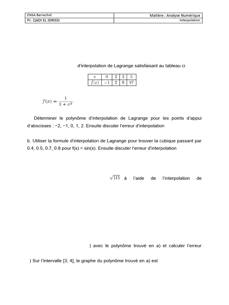 TD Interpolation | PDF