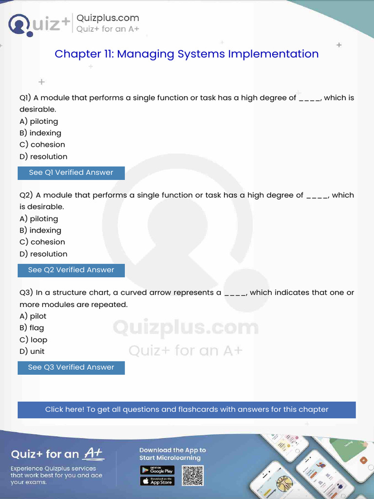 A Module That Performs a Single Function or Task Has a High Degree of ...