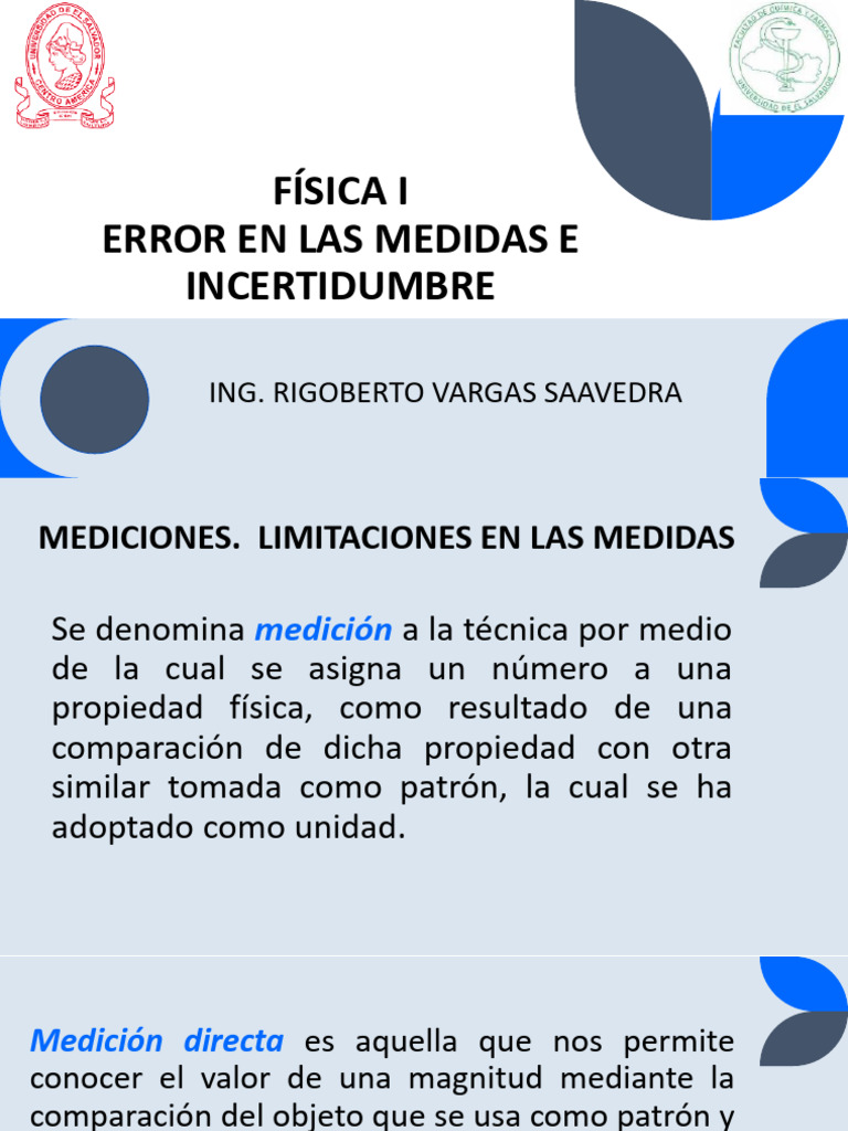 Unidad 02 Error en Las Medidas e Incertidumbre | PDF | Medición ...