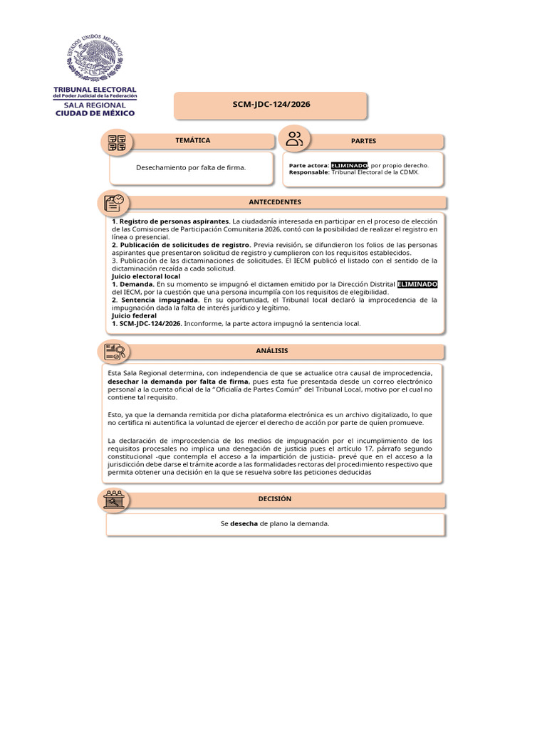 SCM JDC 0124 2026 | PDF | Caso de ley | Sentencia (ley)