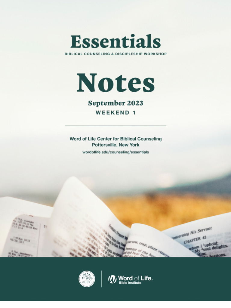 Essentials Notes Week 1 September 2023 | PDF | Bible | Disciple ...