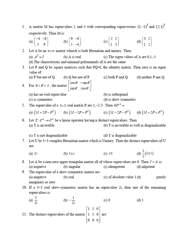 Advance Linear Algebra | PDF | Vector Space | Eigenvalues And Eigenvectors