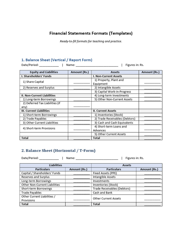 6] Financial Statements | PDF | Debits And Credits | Balance Sheet