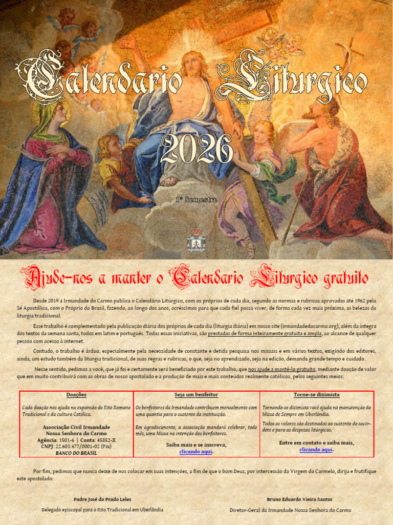Calendario Liturgico 2026 1 Semestre Rev. 13.01 1 | PDF | Quaresma ...