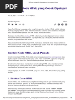 25+ Contoh Koding HTML untuk Pemula | PDF