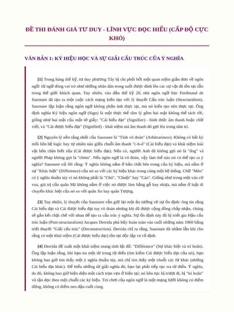 De Thi TSA Thu Thach Cuc Kho | PDF