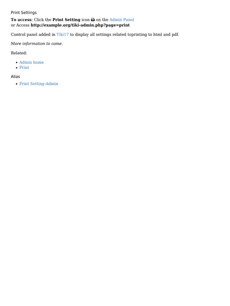Print Settings | PDF