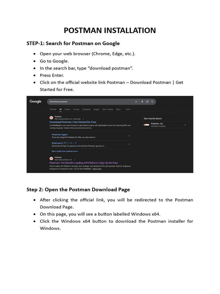 Postman Installation | PDF