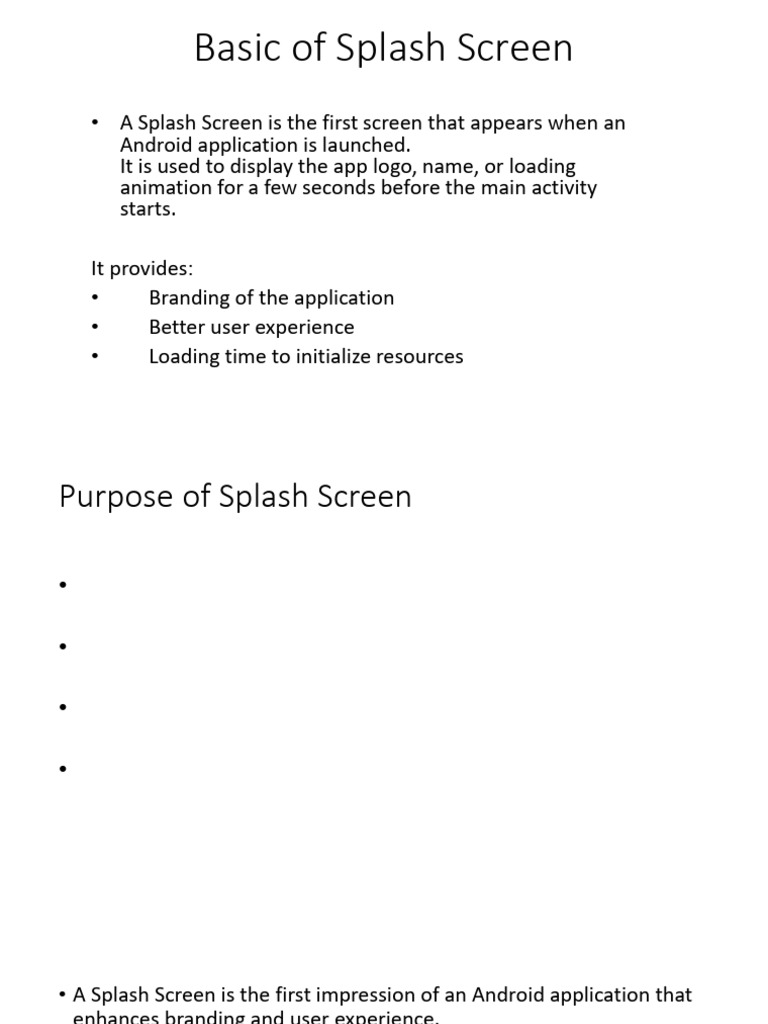 Basic of Splash Screen (2) | PDF