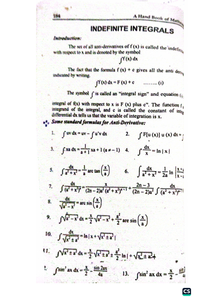 Integration Calculus Notes | PDF