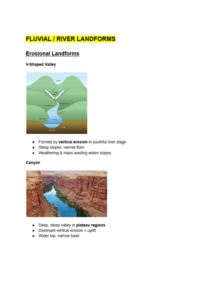 Landforms Notes | PDF | Glacier | Sinkhole