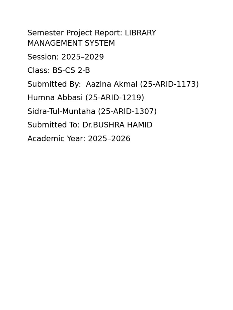 Library Management System | PDF | Libraries | Data Management Software