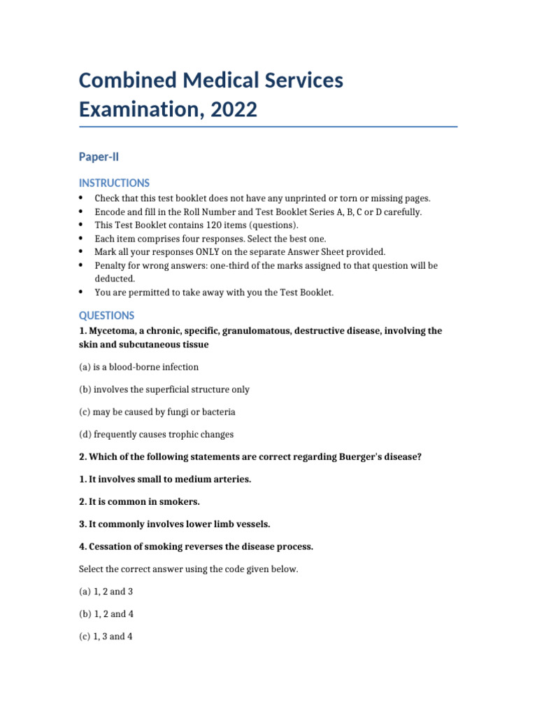 CMS 2022 Paper 02 Complete | PDF | Pancreas | Childbirth